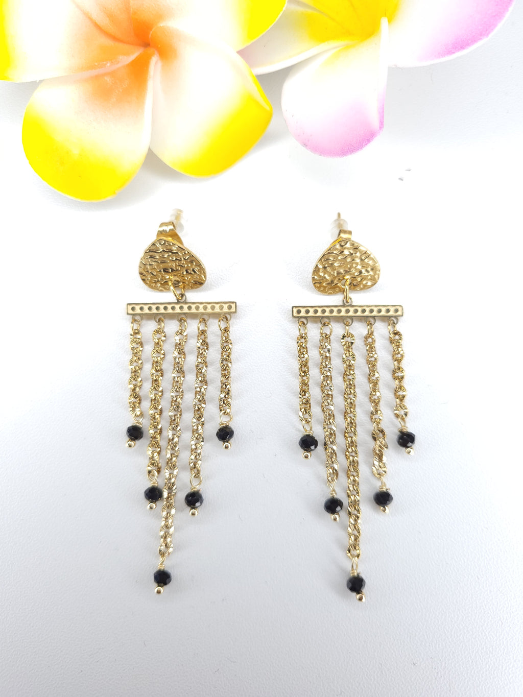 Boucles d'oreilles Bora Noirs
