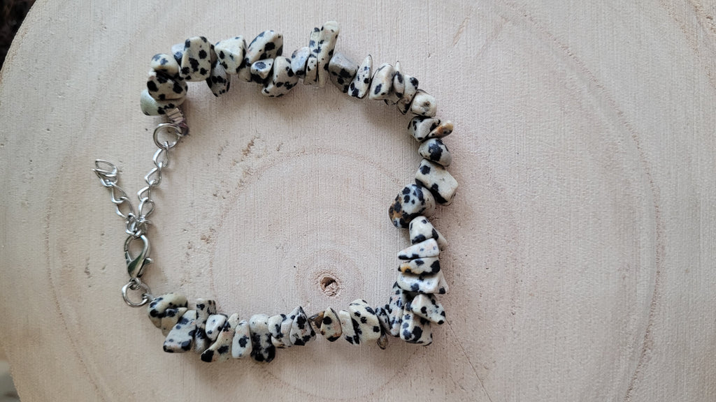 Bracelet chips en obsidienne