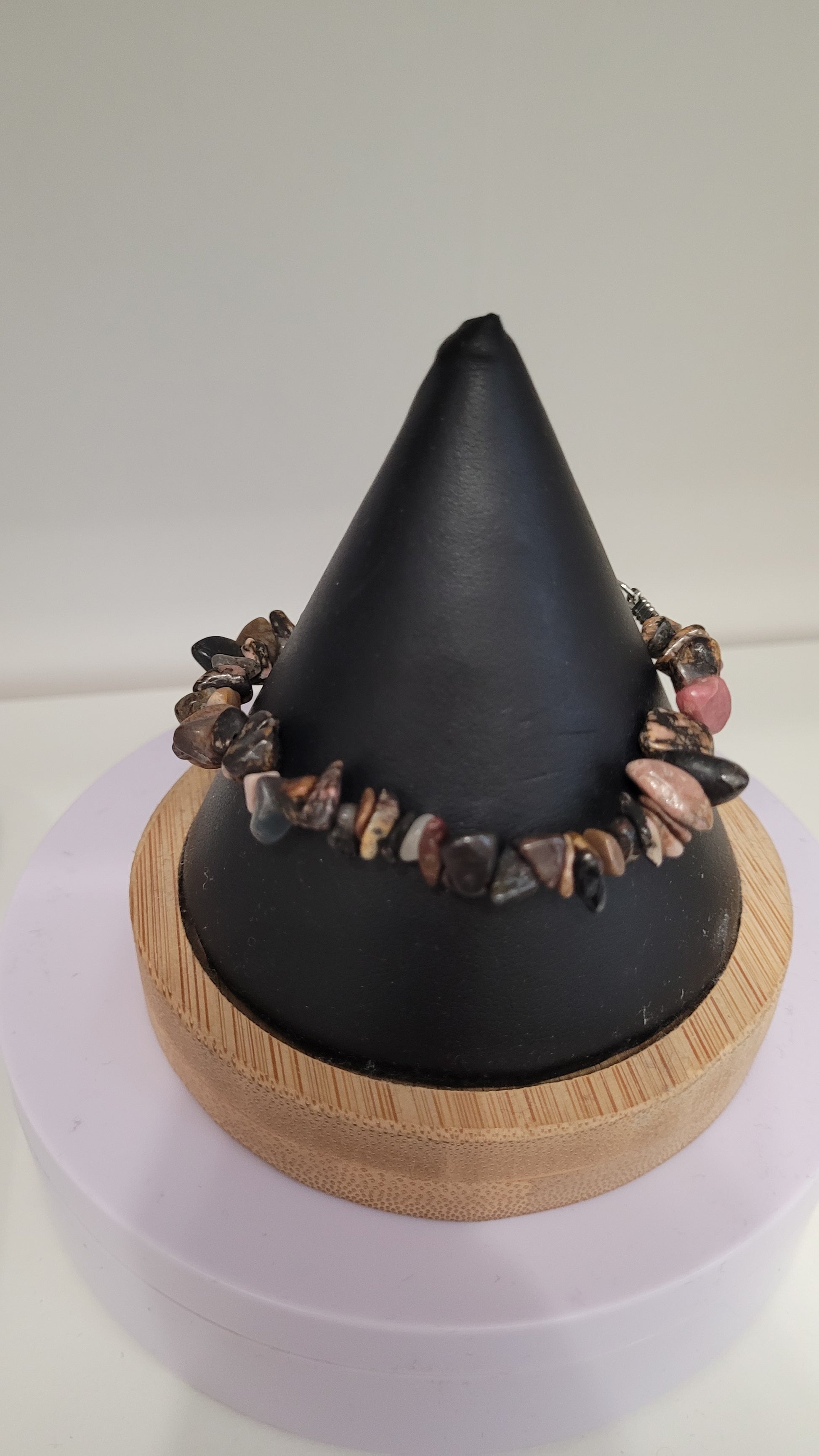 Collier chips en Rhodonite