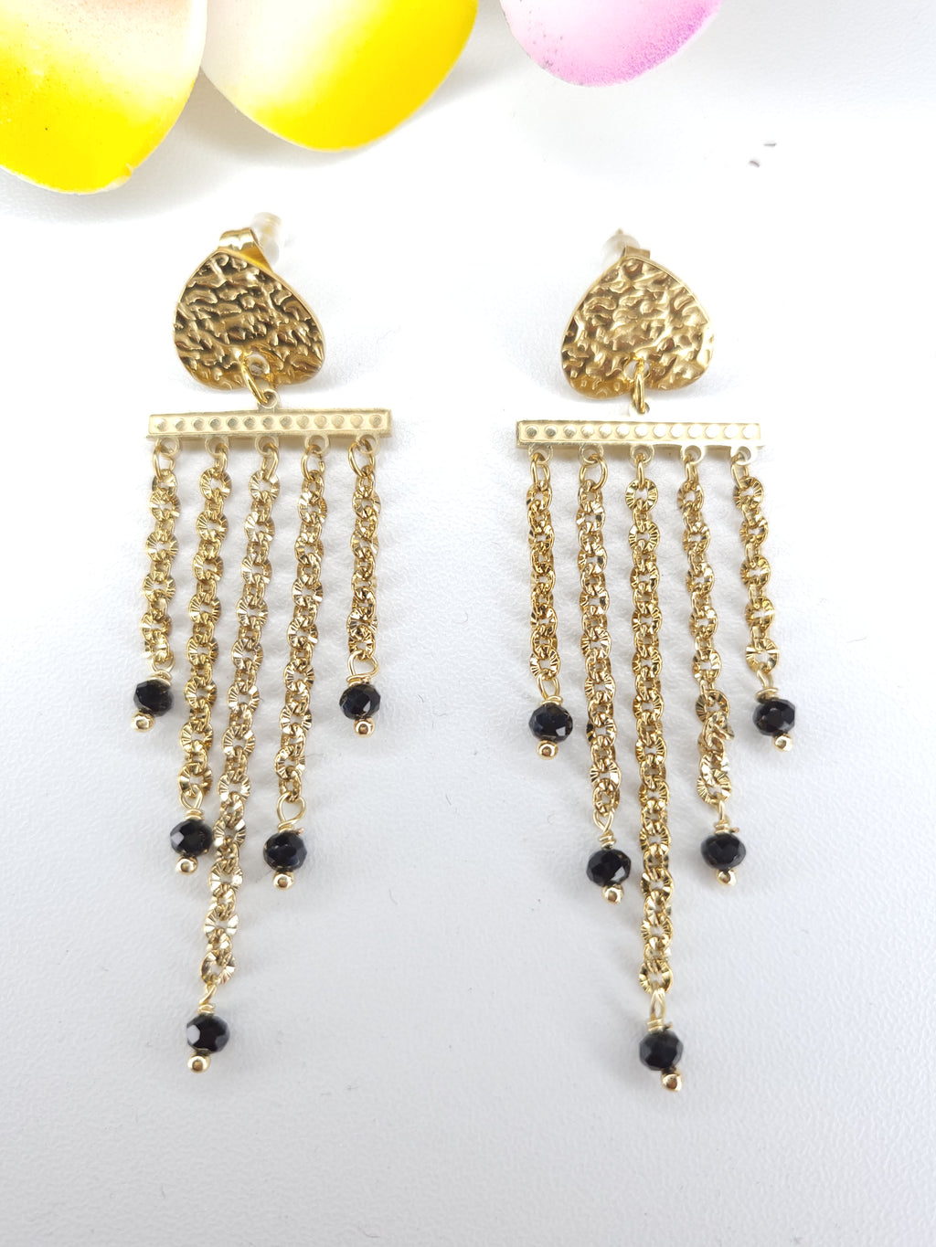 Boucles d'oreilles Bora Noirs