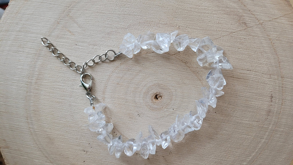 Bracelet chips en quartz clair