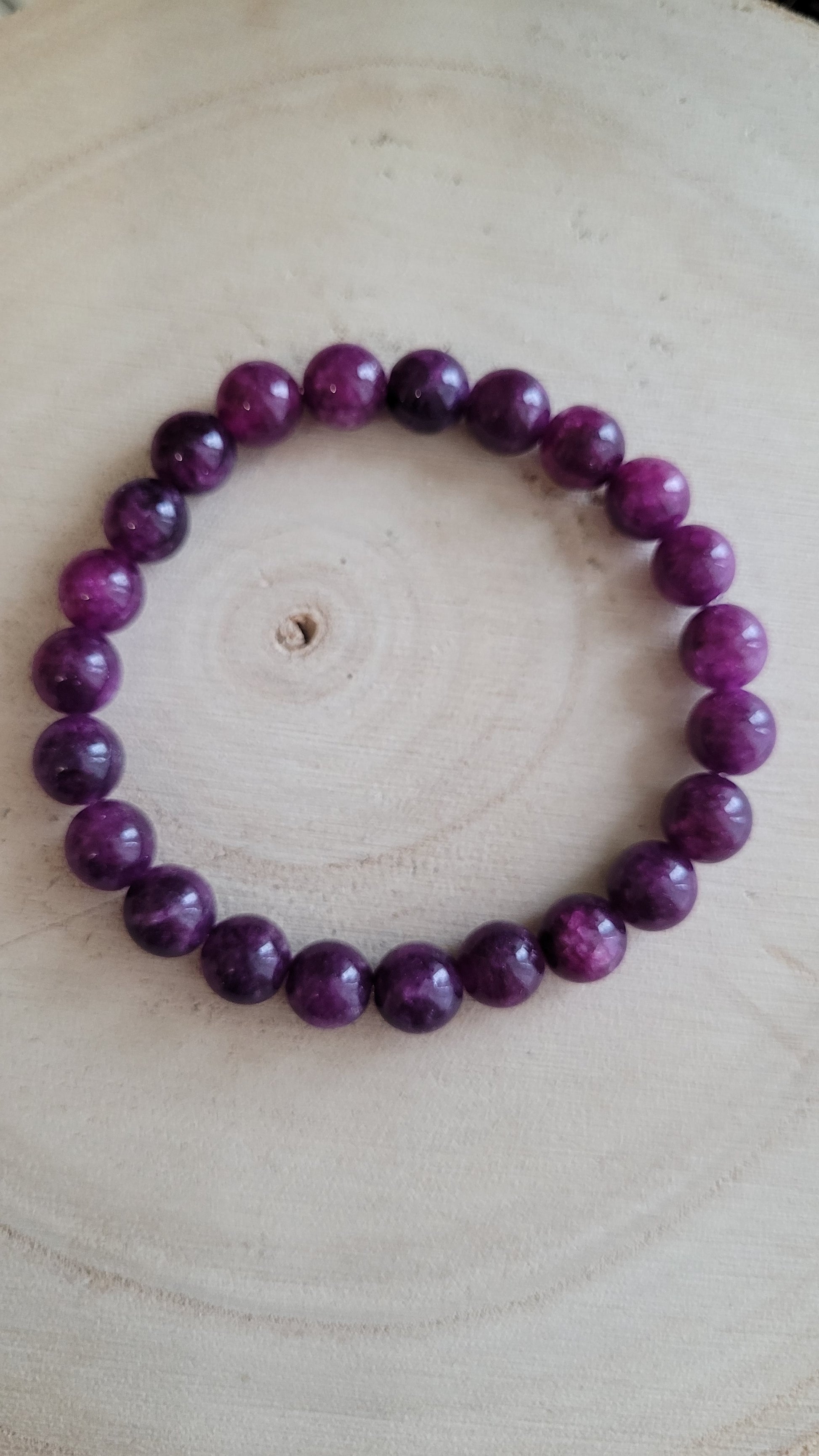 Bracelet en pierre  rubi zoïsite 8mm