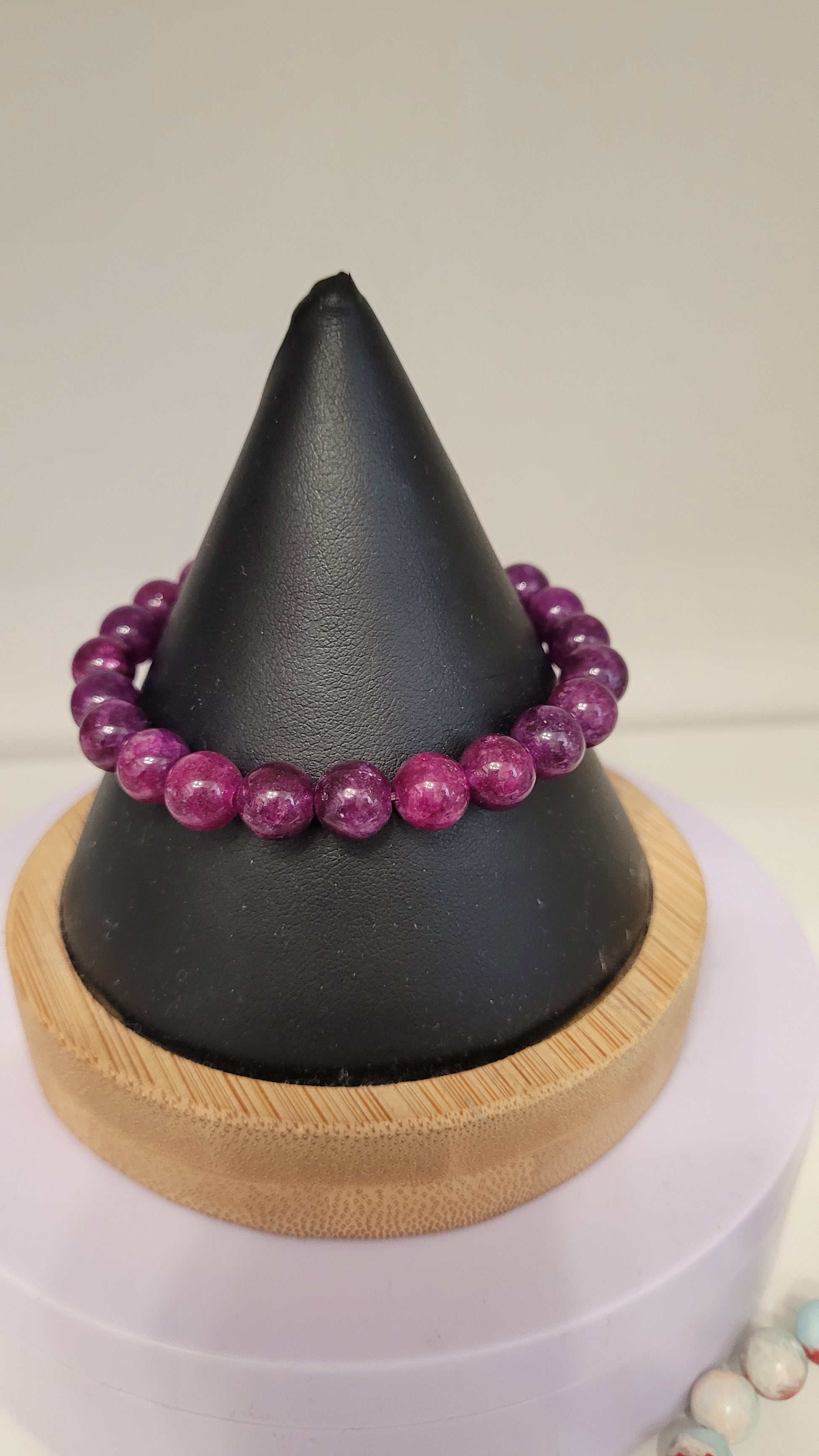 Bracelet en pierre  rubi zoïsite 8mm