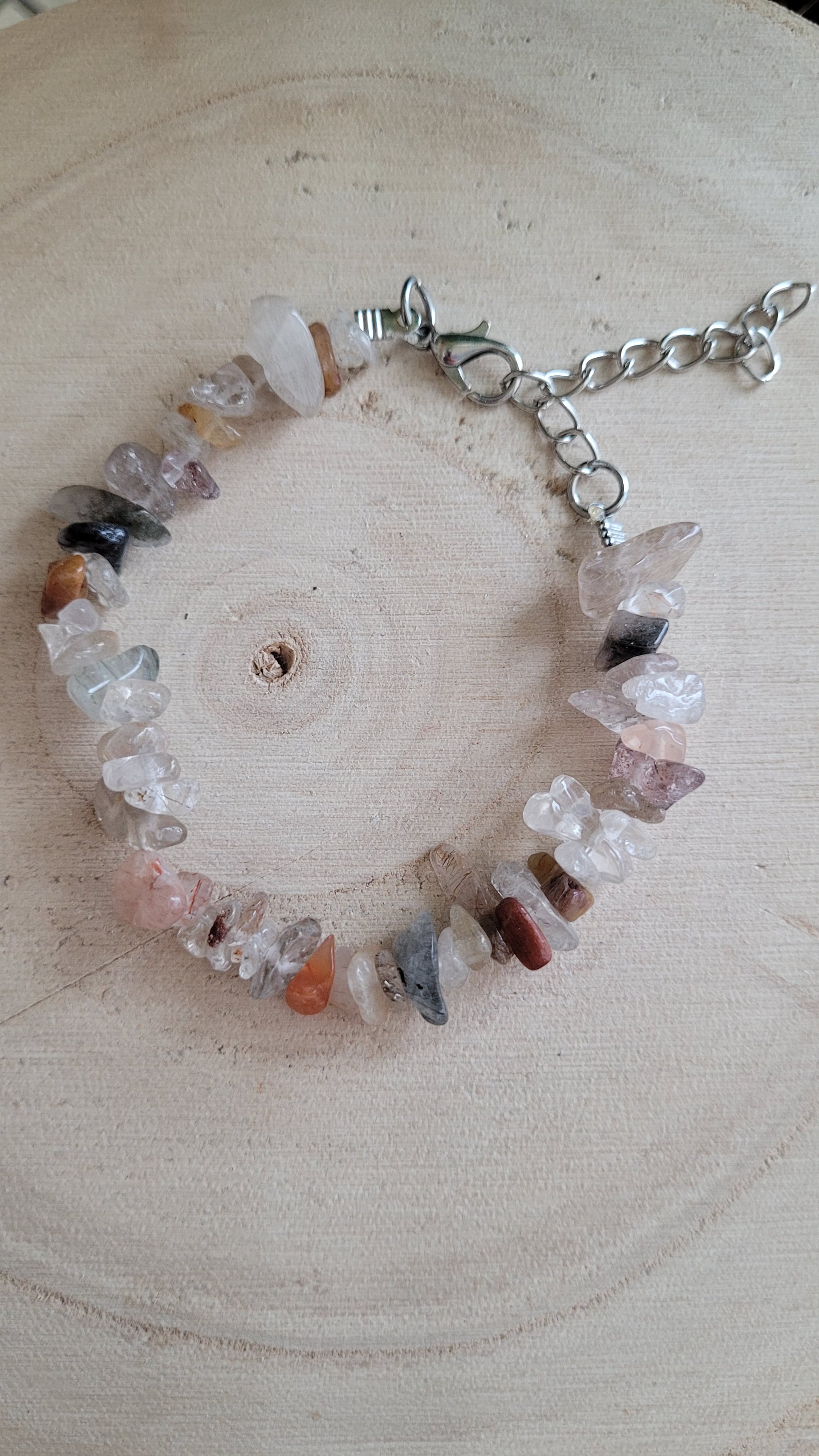 Bracelet chips quartz rutile
